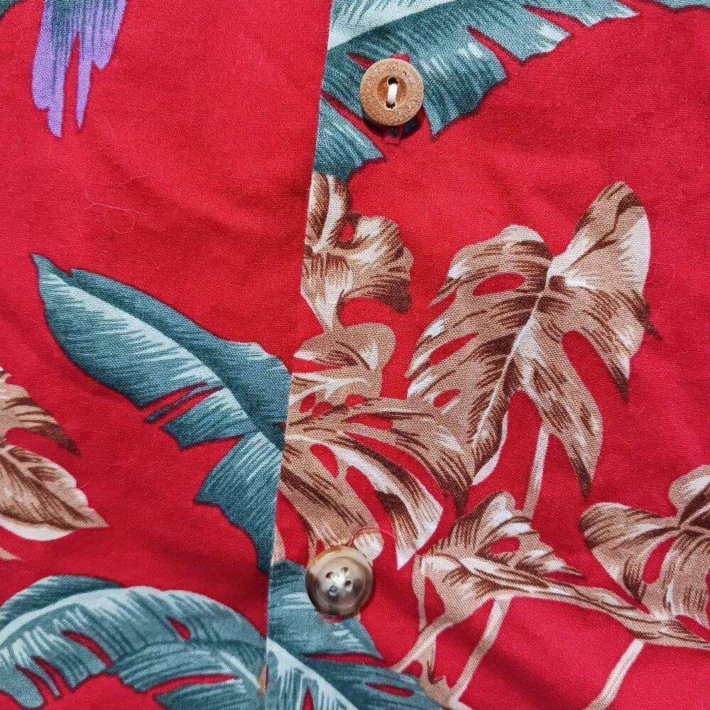 Paradise Found Hawaiian Short Sleeve Jungle Bird Magnum PI Button Down Shirt 4XL - Picture 5 of 13
